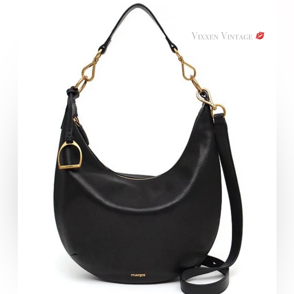 Margot ‘Savannah Leather Crescent Hobo Crossbody Bag’ In Caramel